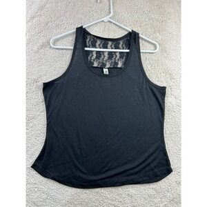 b&b Boutique Women's Black Large Tank Top Lace Back Polyester‎